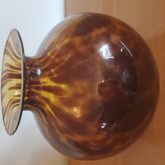 Vintage Maestri Vetrai Brown/Gold Speckled Large Mid-Century Modern Vase - Picture 4 of 8